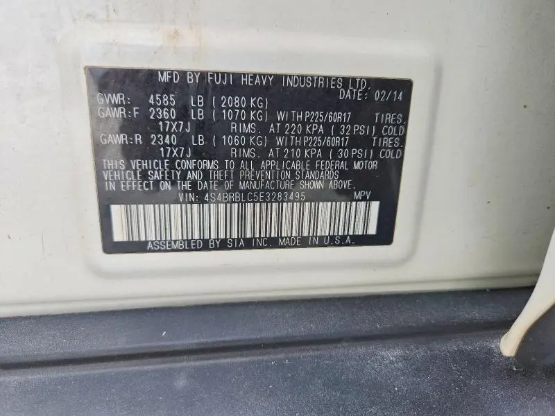 2014 SUBARU OUTBACK 2.5I LIMITED  