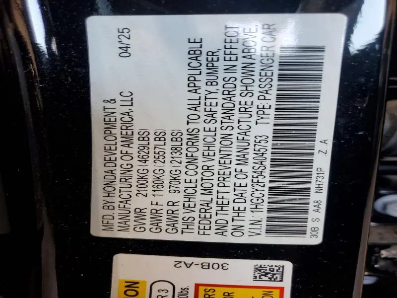 2025 HONDA ACCORD HYBRID SPORT  