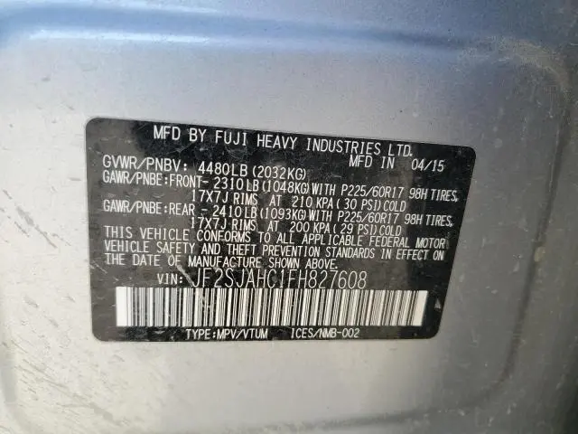 2015 SUBARU FORESTER 2.5I LIMITED  