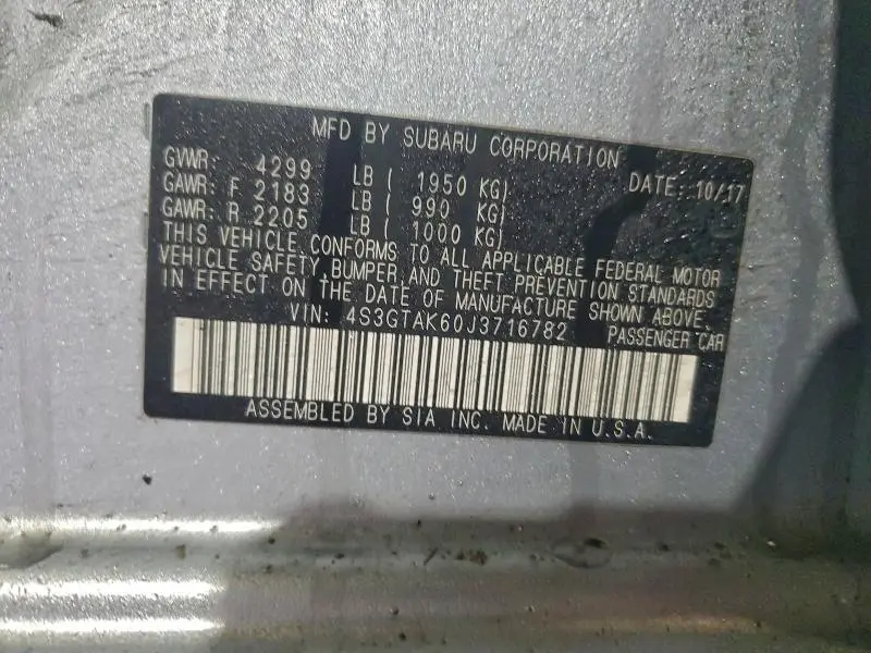 2018 SUBARU IMPREZA SPORT  