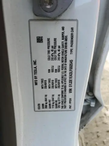 2020 TESLA MODEL 3   