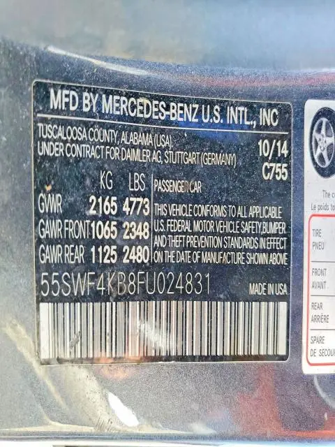 2015 MERCEDES-BENZ C 300 4MATIC  