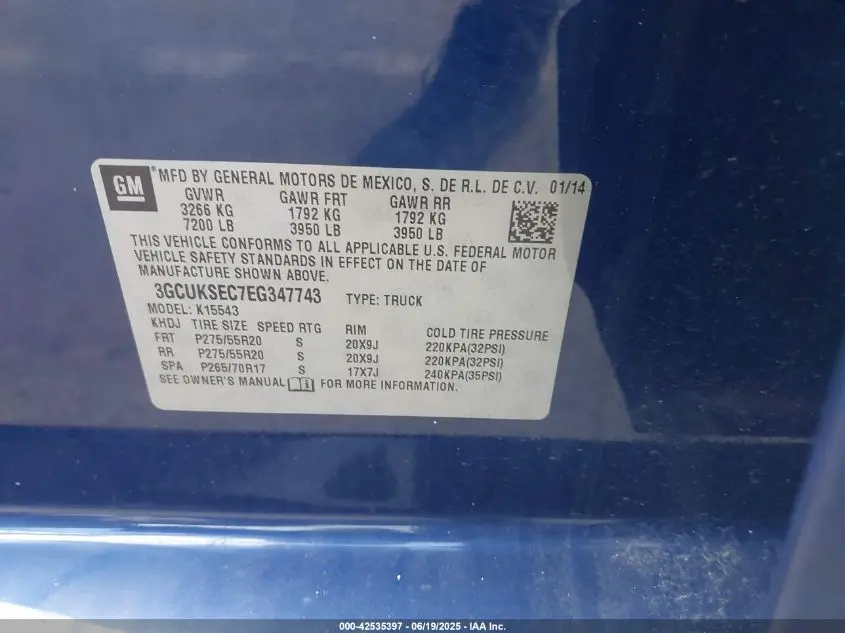 2014 CHEVROLET SILVERADO 1500 2LZ