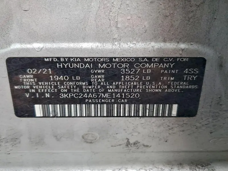 2021 HYUNDAI ACCENT SE  