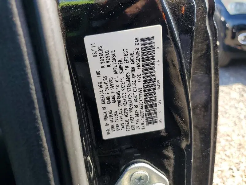 2012 HONDA ACCORD EXL  