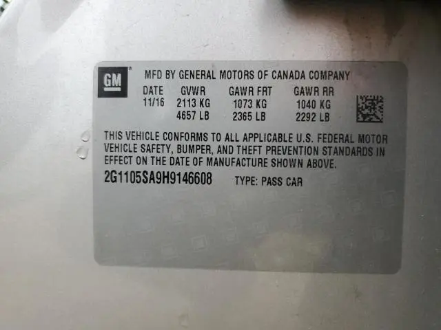 2017 CHEVROLET IMPALA   