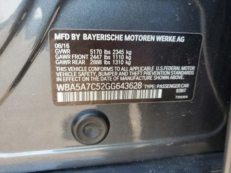 2016 BMW 528 XI  