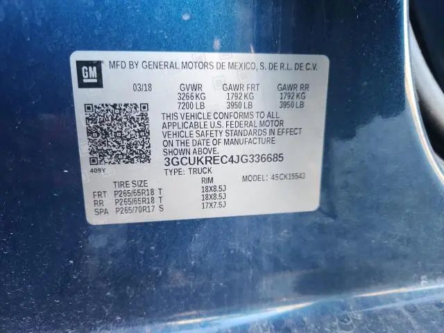 2018 CHEVROLET SILVERADO K1500 LT  