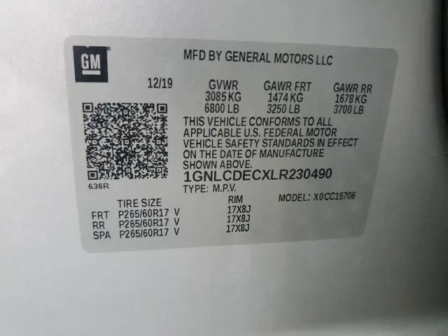 2020 CHEVROLET TAHOE POLICE  