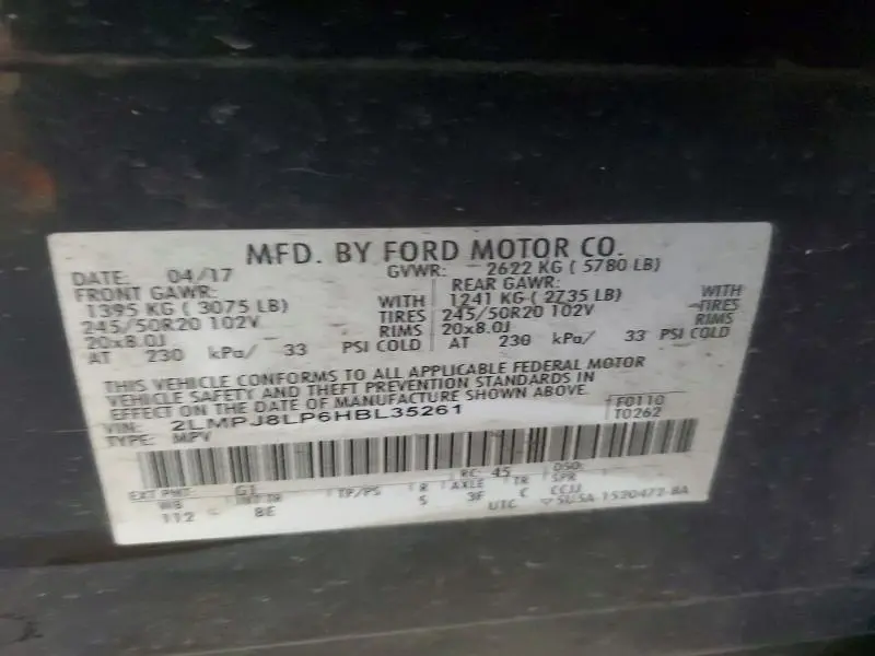 2017 LINCOLN MKX RESERVE  