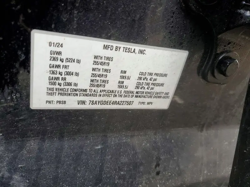2024 TESLA MODEL Y   