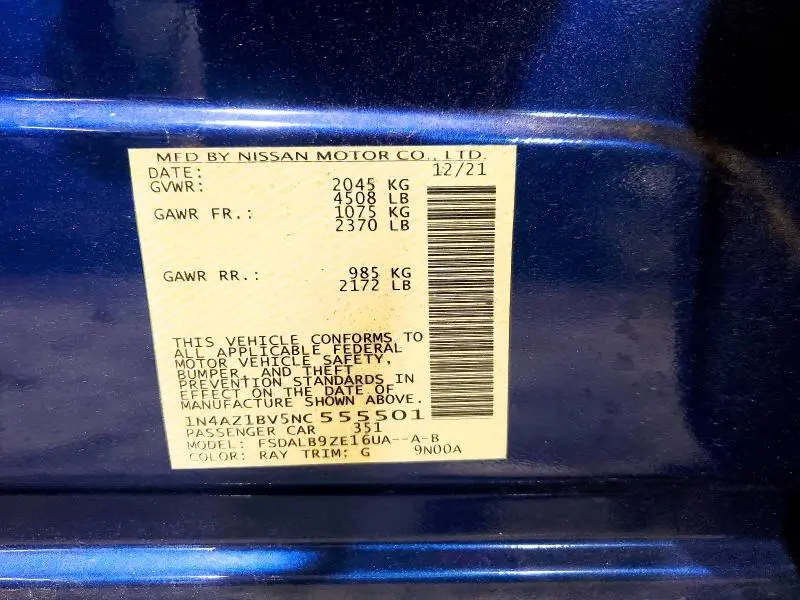 2022 NISSAN LEAF S  