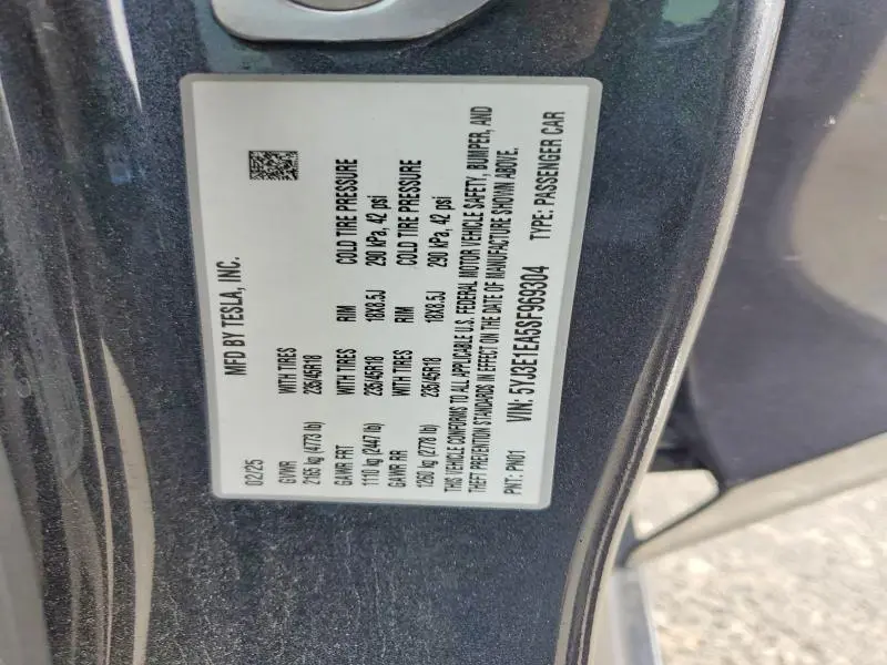 2025 TESLA MODEL 3   
