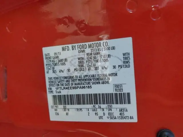 2011 FORD RANGER SUPER CAB  