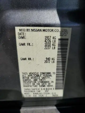 2018 NISSAN ALTIMA 2.5  