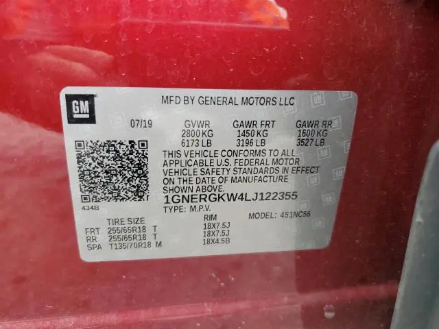 2020 CHEVROLET TRAVERSE LT  