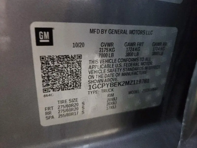 2021 CHEVROLET SILVERADO K1500 CUSTOM  