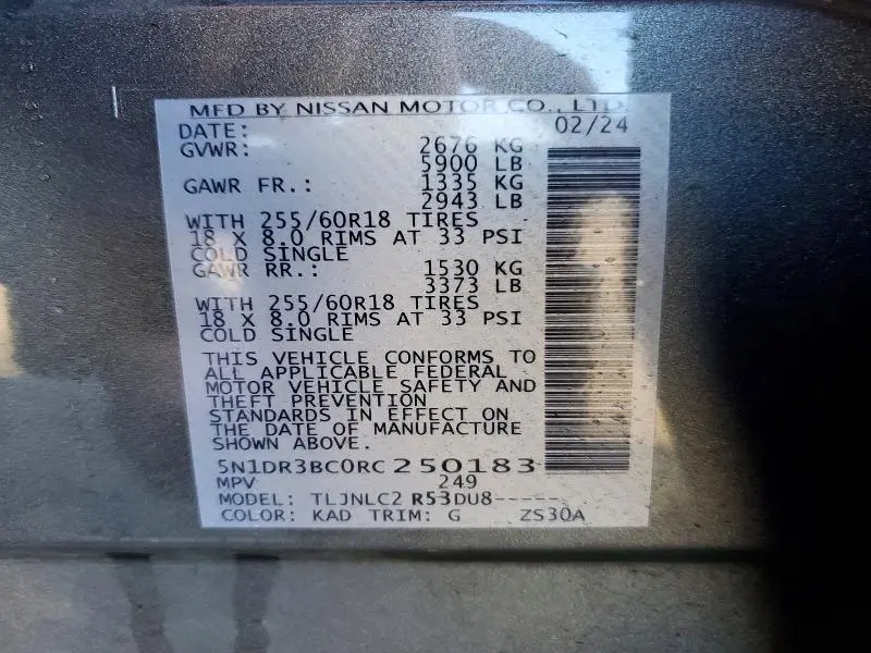 2024 NISSAN PATHFINDER SV  