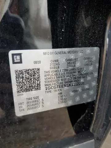 2019 CHEVROLET COLORADO ZR2  