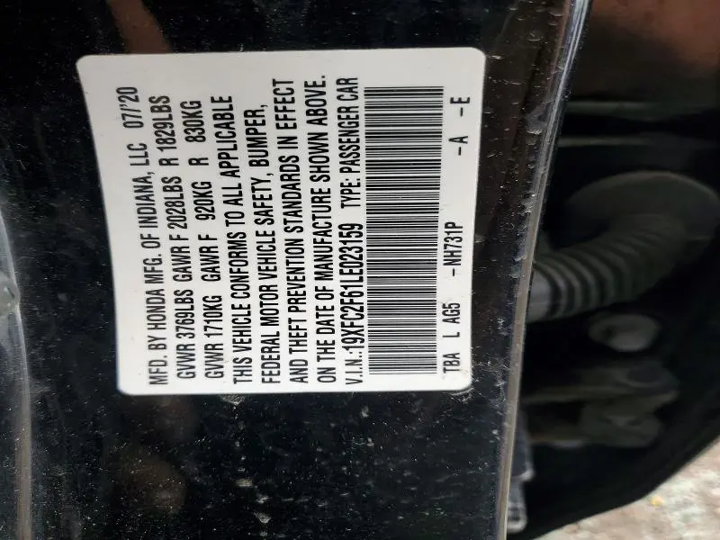 2020 HONDA CIVIC LX  