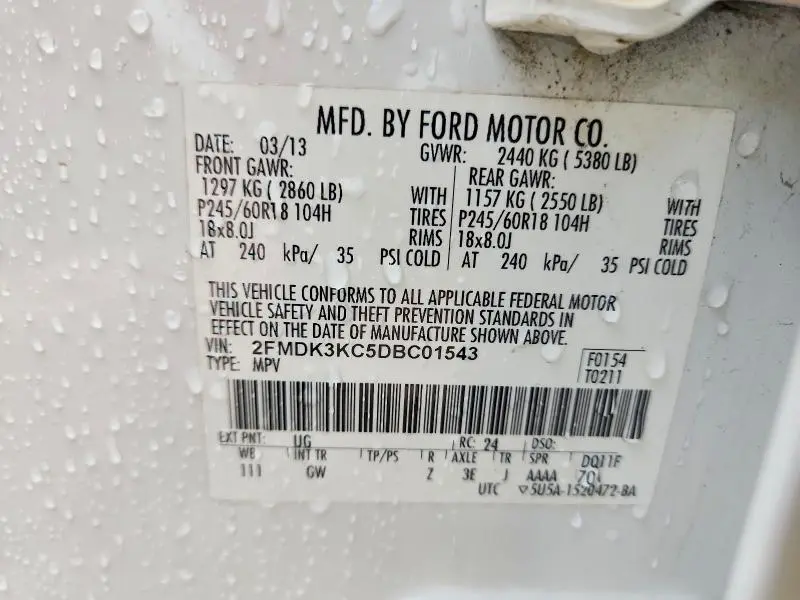 2013 FORD EDGE LIMITED  