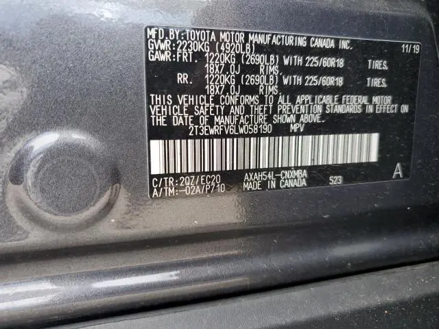 2020 TOYOTA RAV4 XSE  