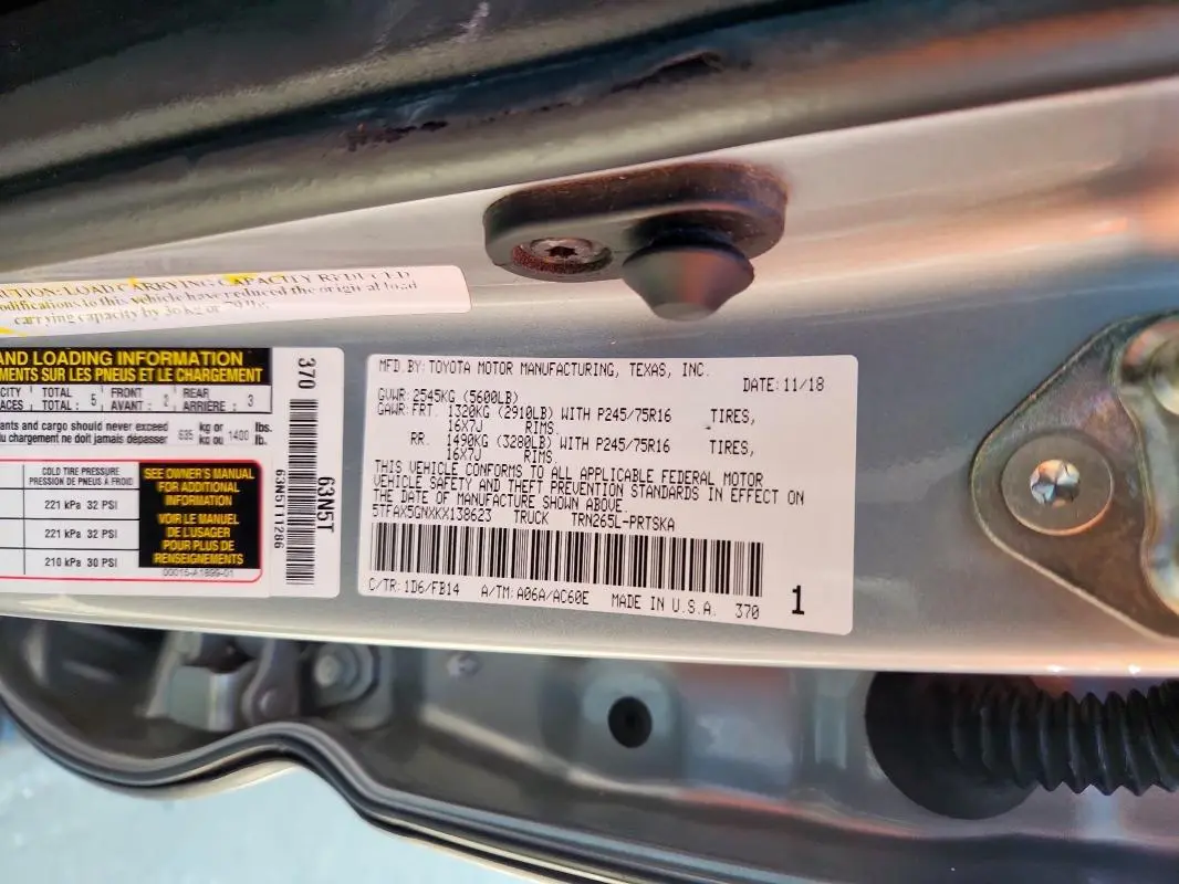 2019 TOYOTA TACOMA DOUBLE CAB  