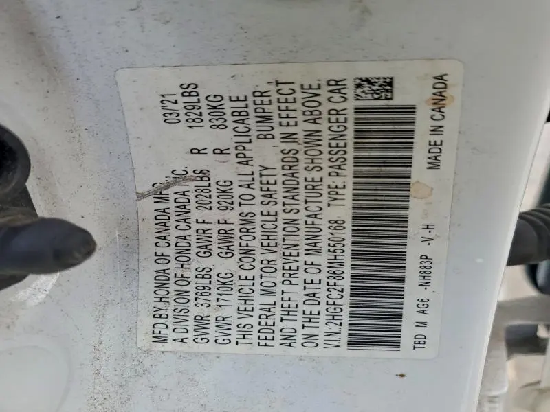 2021 HONDA CIVIC SPORT  