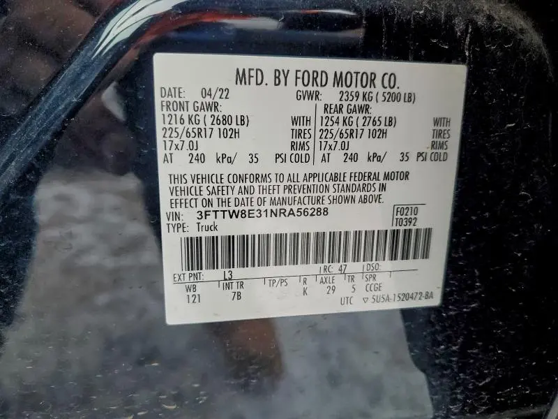 2022 FORD MAVERICK XL  