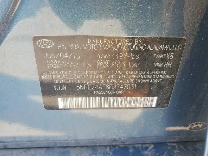 2015 HYUNDAI SONATA SE  