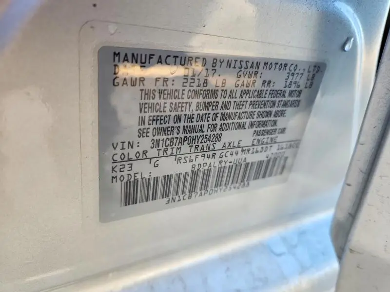 2017 NISSAN SENTRA SR TURBO  