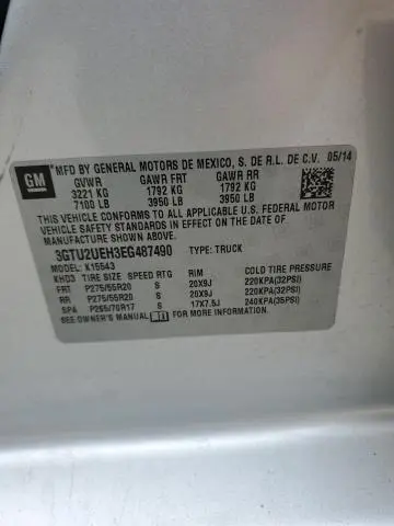 2014 GMC SIERRA K1500 SLE  