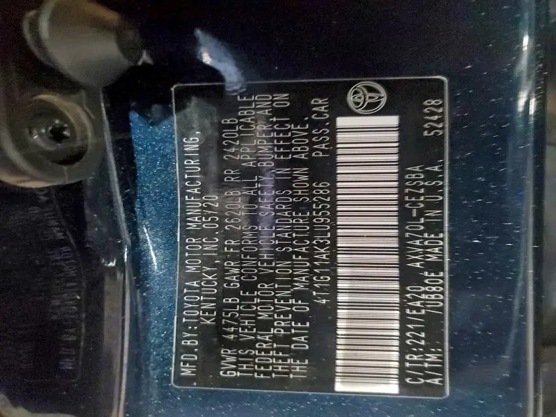 2020 TOYOTA CAMRY SE  