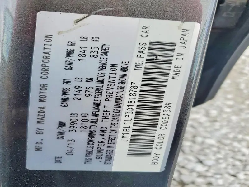 2013 MAZDA 3 I  