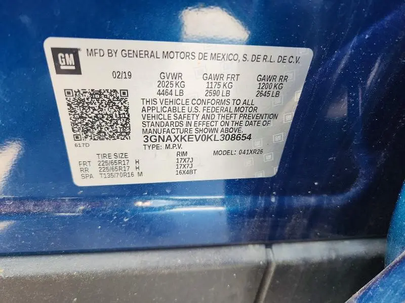 2019 CHEVROLET EQUINOX LT  