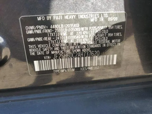 2010 SUBARU FORESTER 2.5X LIMITED  