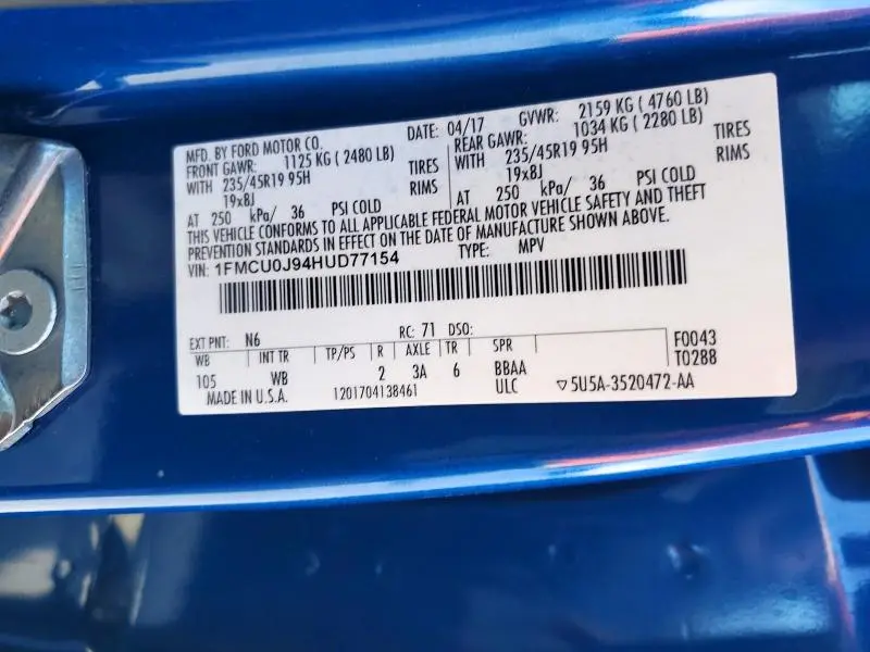 2017 FORD ESCAPE TITANIUM  