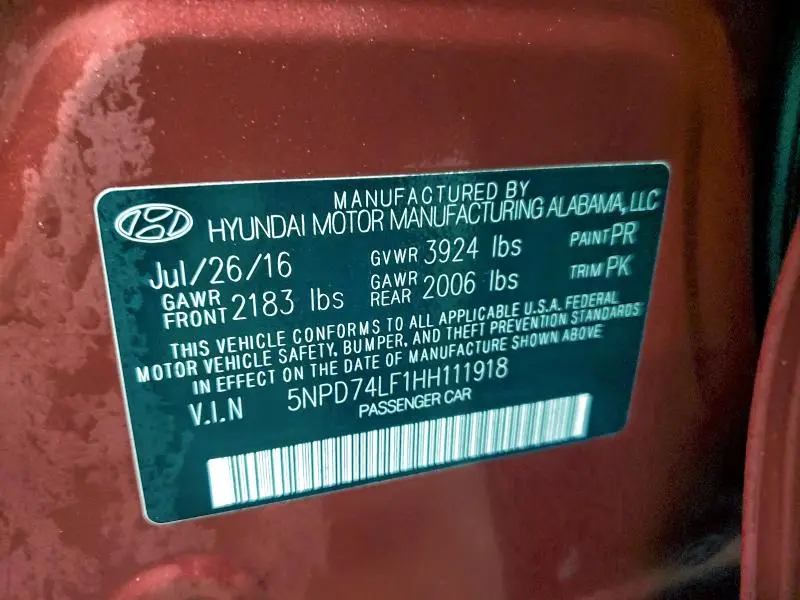 2017 HYUNDAI ELANTRA SE  