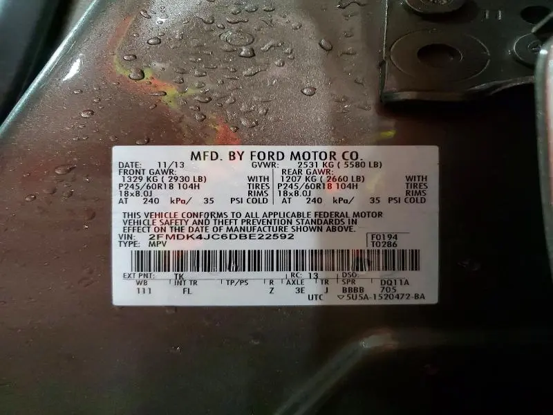 2013 FORD EDGE SEL  