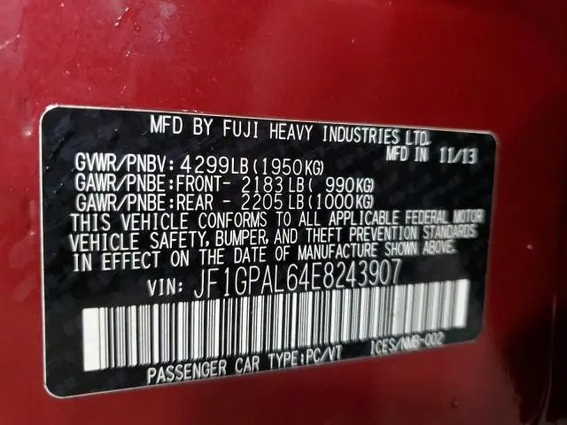 2014 SUBARU IMPREZA SPORT PREMIUM  