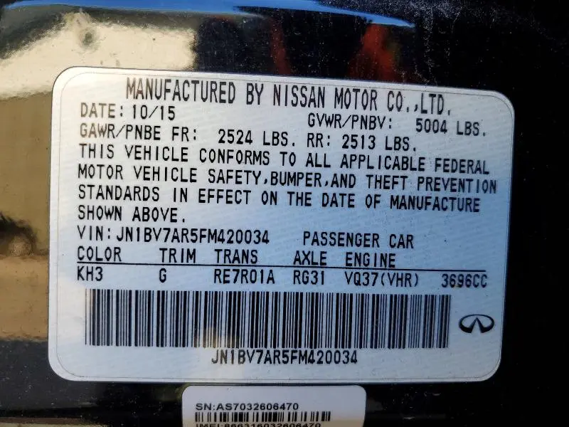2015 INFINITI Q50 BASE  