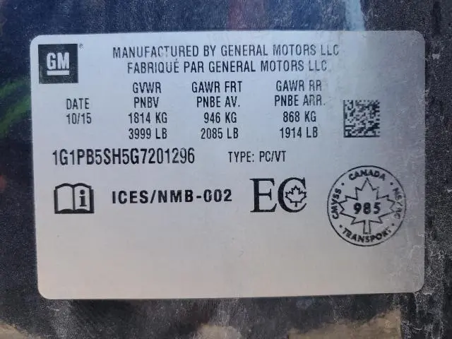 2016 CHEVROLET CRUZE LIMITED LS  