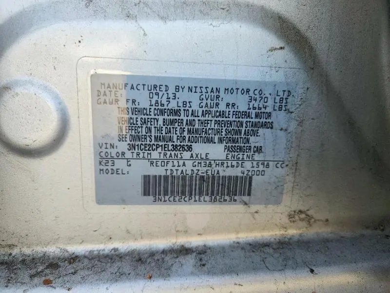 2014 NISSAN VERSA NOTE S  