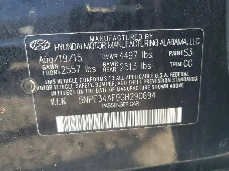 2016 HYUNDAI SONATA SPORT  