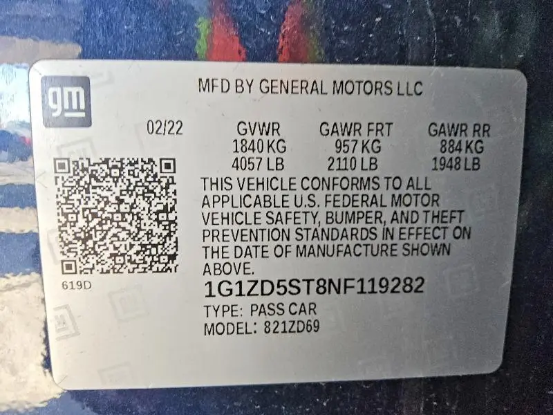 2022 CHEVROLET MALIBU LT  