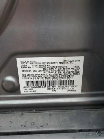 2015 MITSUBISHI OUTLANDER SPORT ES  