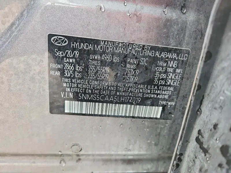 2020 HYUNDAI SANTA FE LIMITED 2.0T  