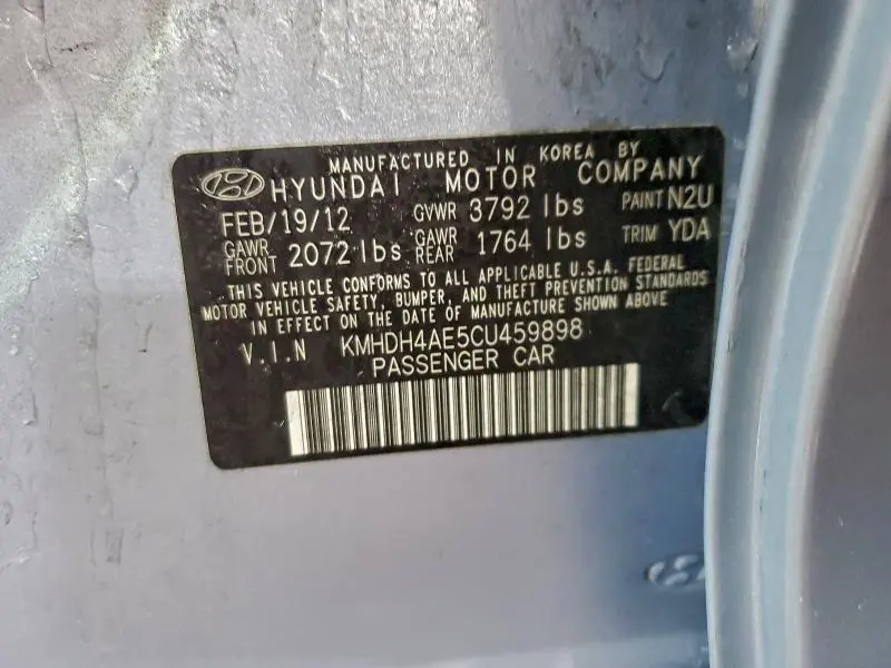 2012 HYUNDAI ELANTRA GLS  