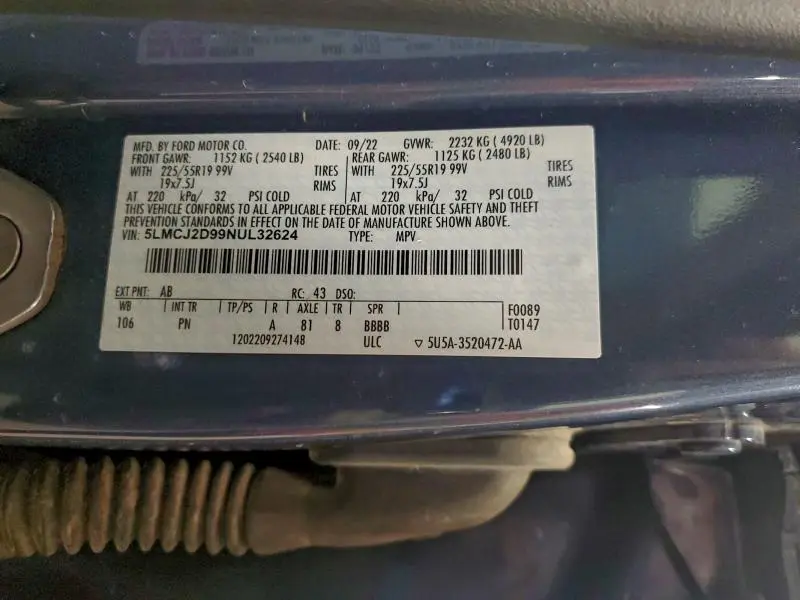 2022 LINCOLN CORSAIR RESERVE  