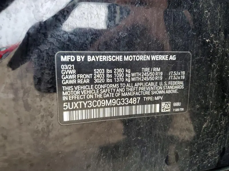 2021 BMW X3 SDRIVE30I  